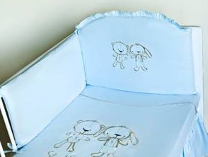 Ochranné hniezdo 180x40 vyšívané Sladké sníčky blue modrá