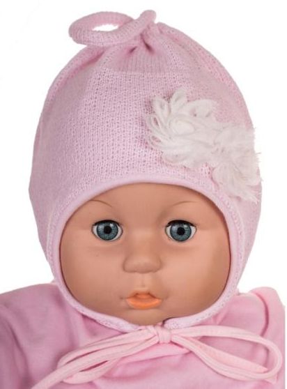 Čiapka WJ-Cz138 viazanie Ružičky white biela 36 38 40 42 44