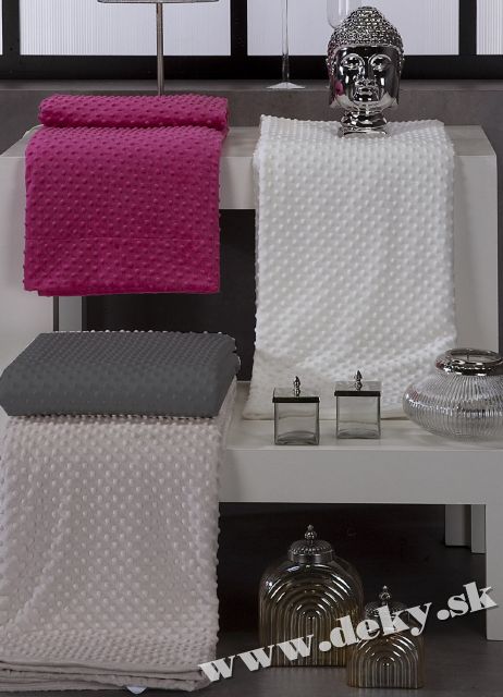 044 Topitos XL 130x170 10 white biela mikroplyš deka