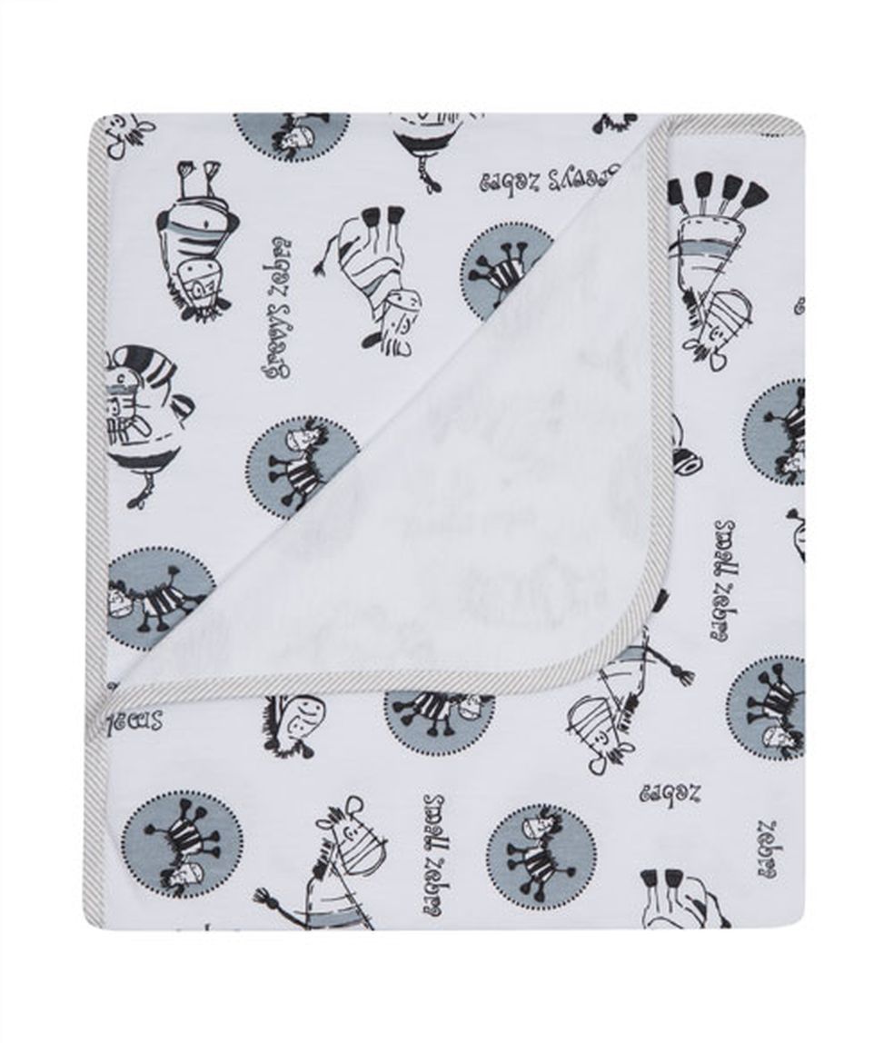 072 75x90 bavlna potlač zebra grey šedá deka