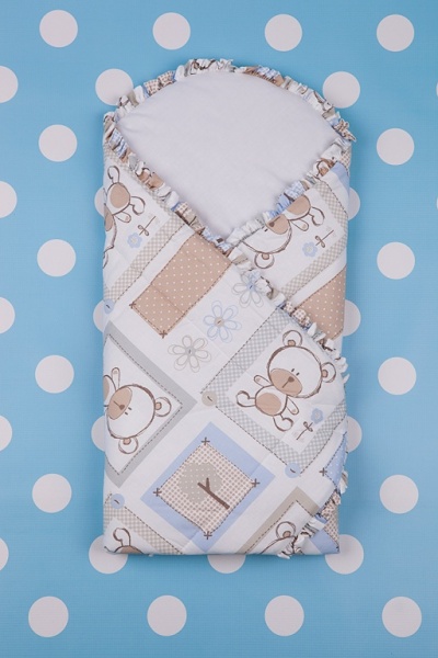 Zavinovačka kokos 80x80 potlač volánik modrá