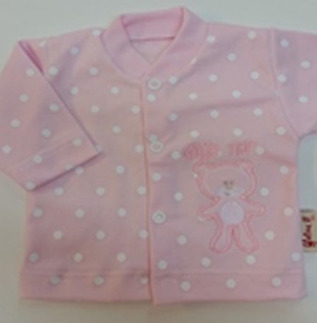 Kabátik HX výšivka pink ružová bodka 56