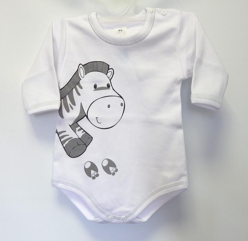 Body dlhý rukáv HX potlač white biela zebra 74