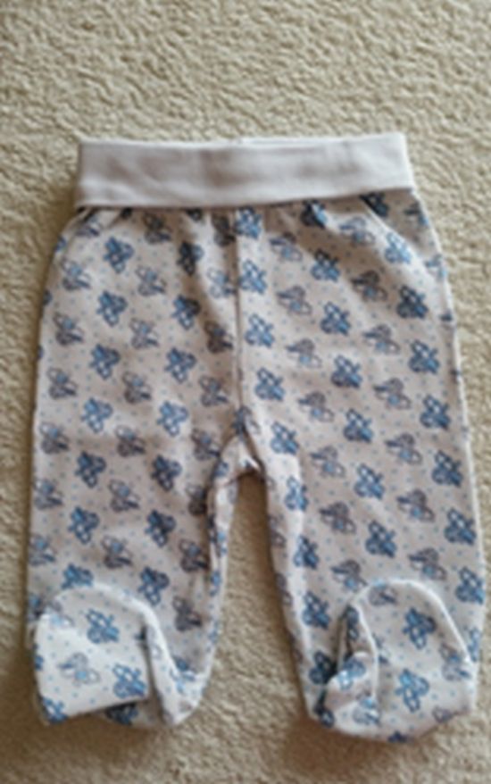 Polodupačky HX potlač white biela modrý vzor 68