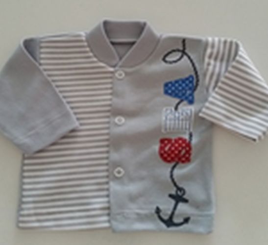 Kabátik HX potlač grey šedá pásik kotva 62