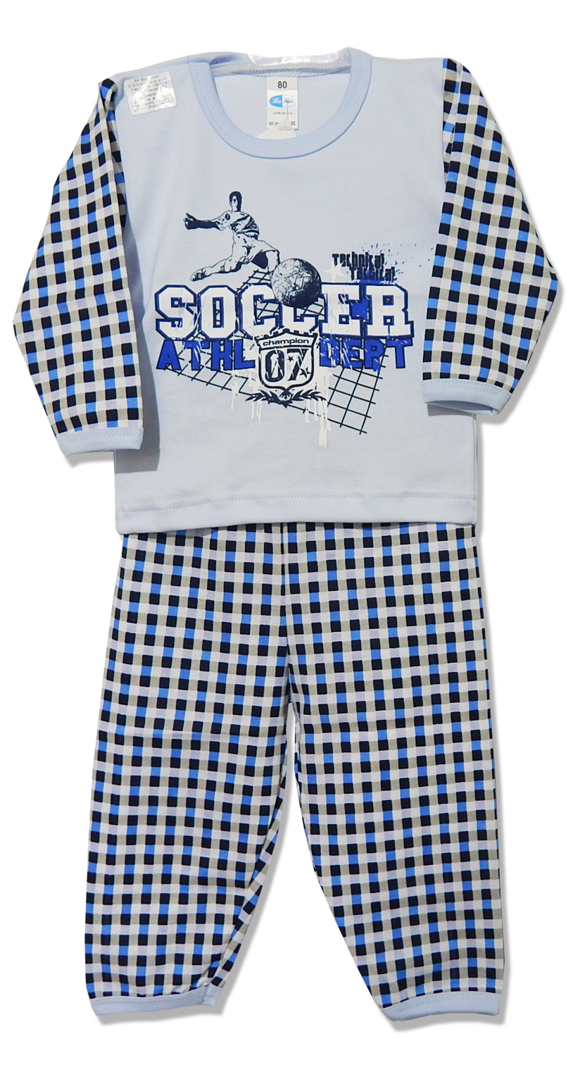 Pyžamo dlhý rukáv HX sieťotlač blue modrá 122