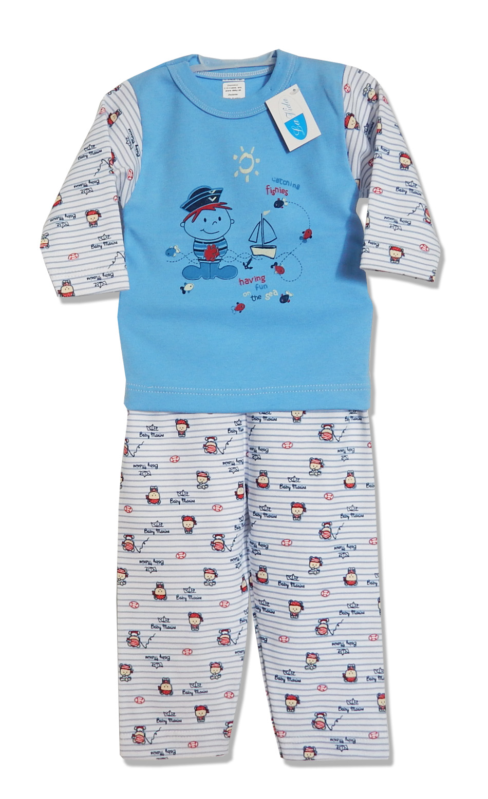 Pyžamo dlhý rukáv HX potlač blue modrá 92