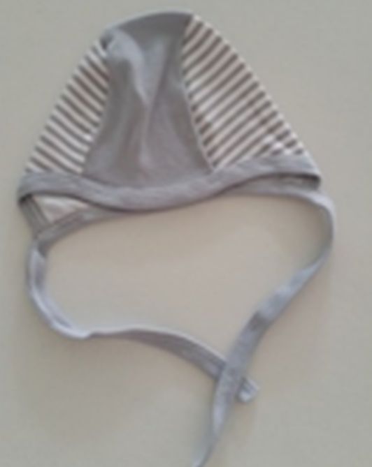 Čiapka viazanie potlač kojenecká grey šedá pásik veľ. 34-36