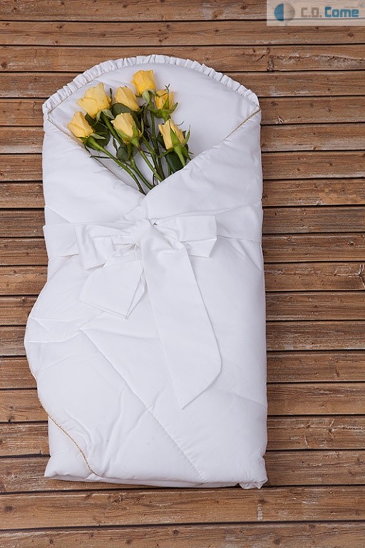 Zavinovačka kokos 75x80 šnúrky Krst white biela bíla na krst