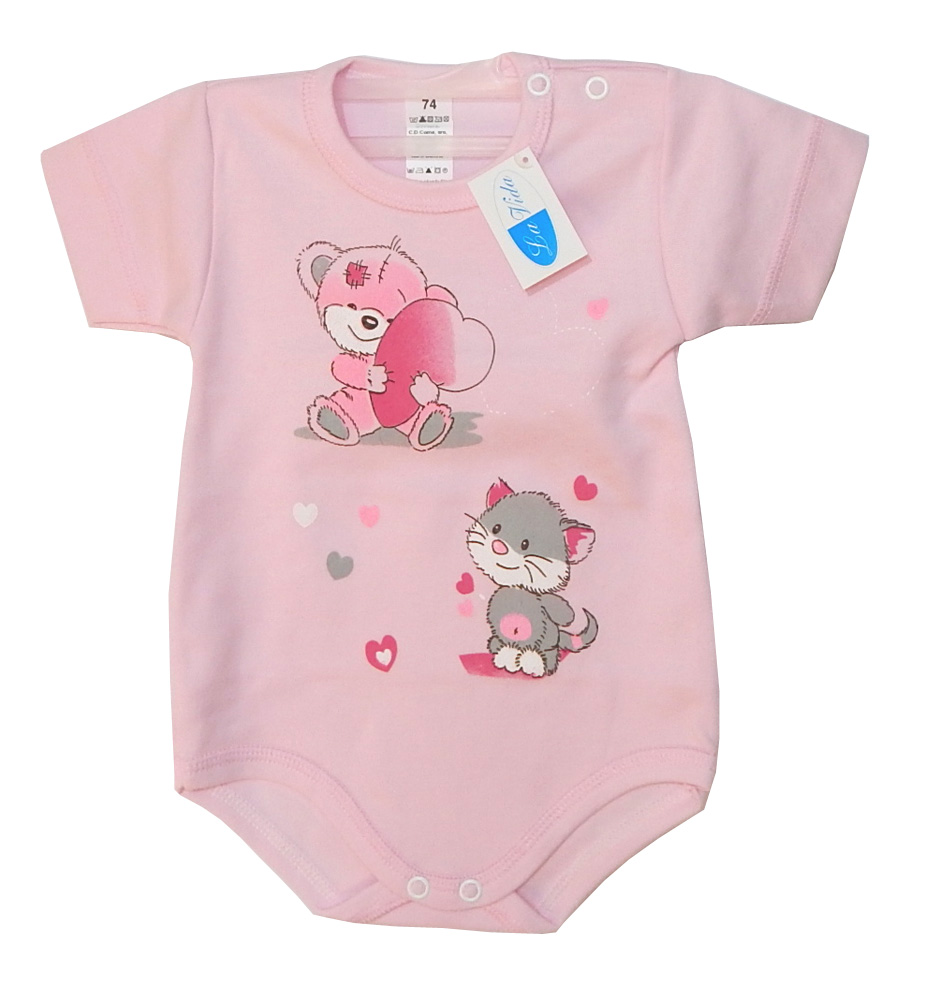 Body krátky rukáv HX potlač pink ružová 56