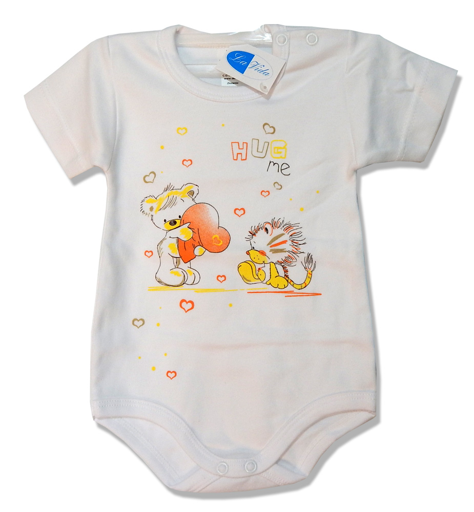 Body krátky rukáv HX potlač white biela 56