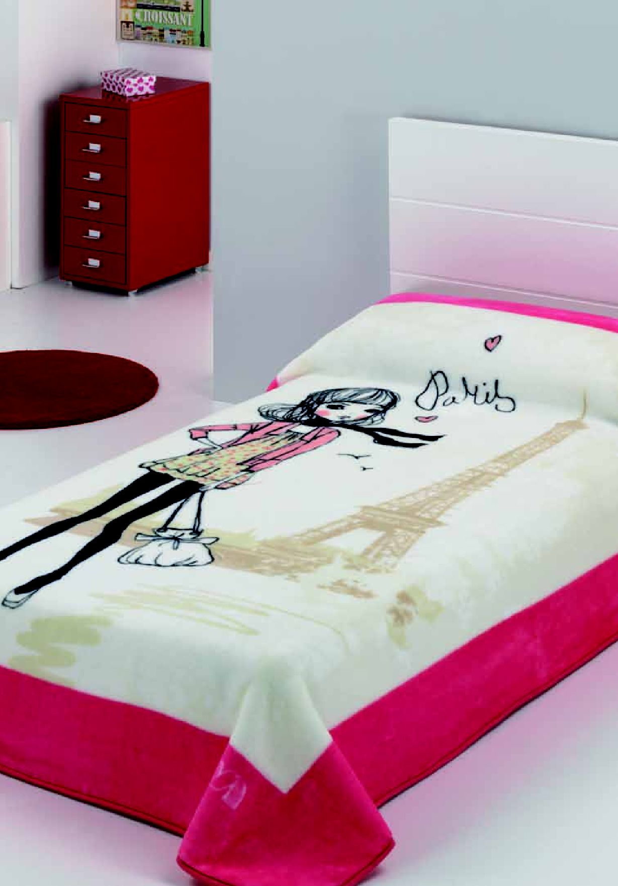 191 twins 160x220 06 fukcia jahodovočervená deka