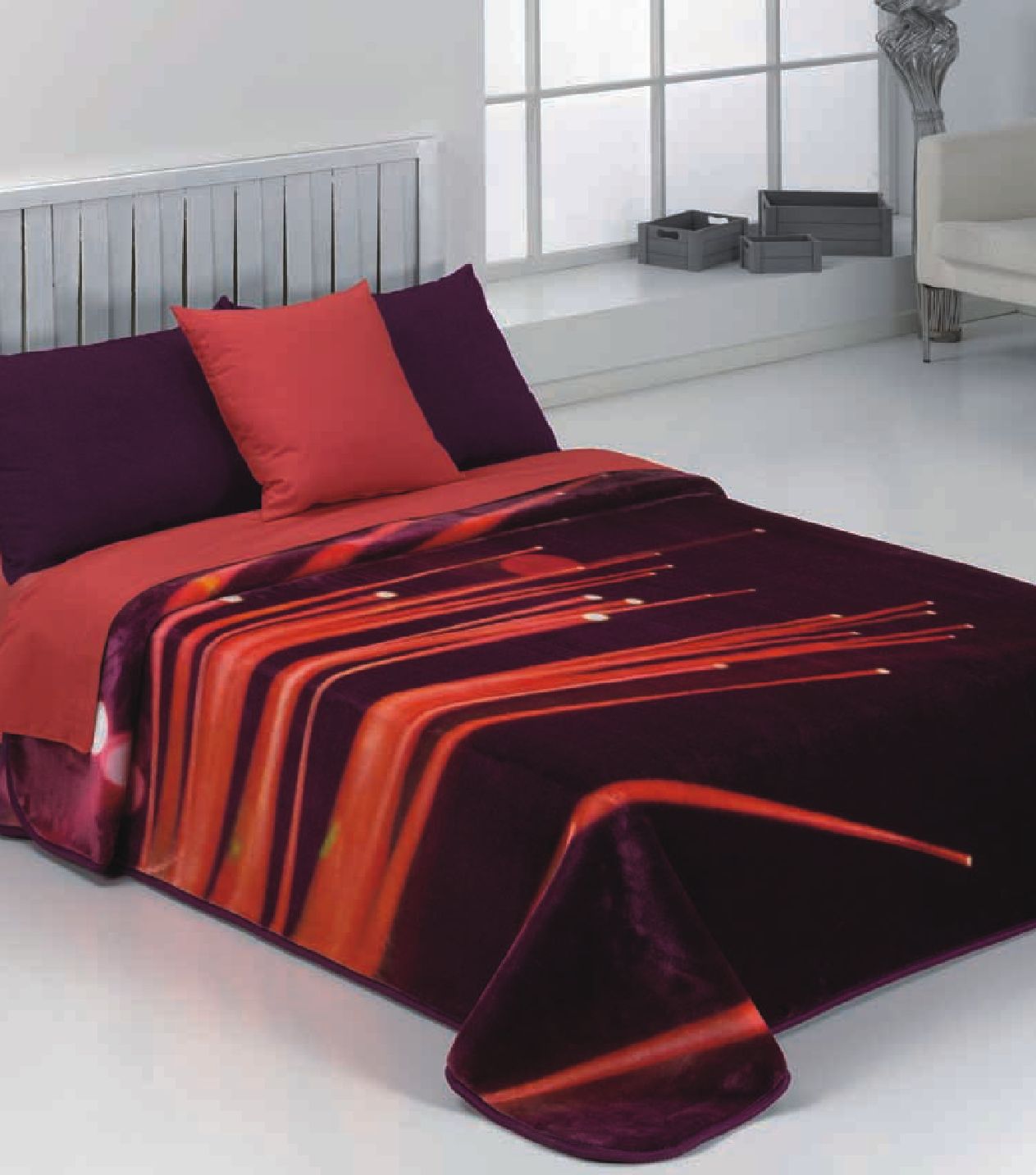 283 silver ion 220x240 19 aubergine bordová deka