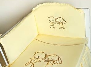 Ochranné hniezdo 180x40 vyšívané Sladké sníčky yellow žltá