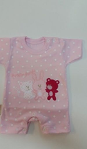 Dupačky HX krátky rukáv výšivka pink ružová 62