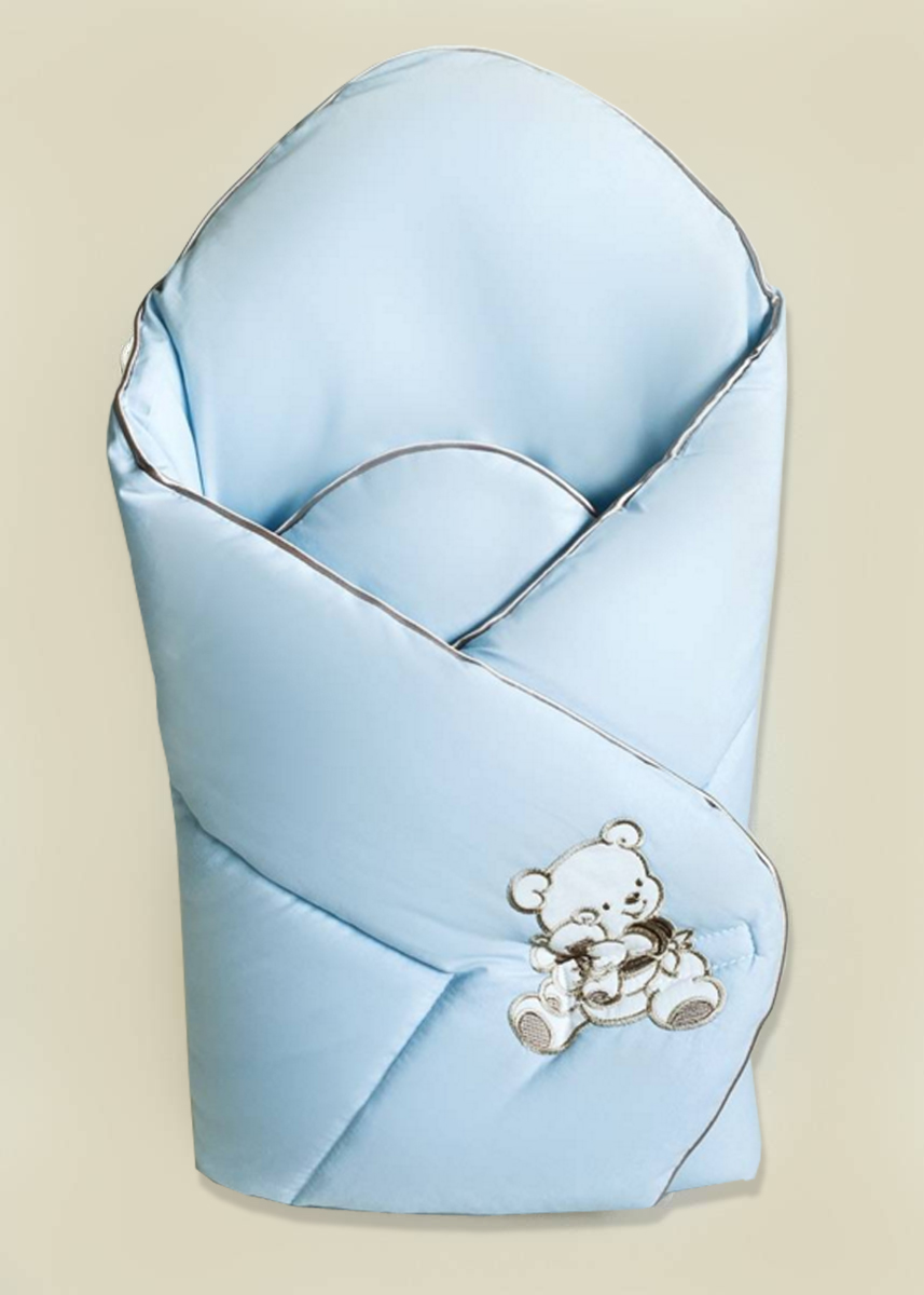 Zavinovačka kokos 80x80 výšivka modrá bavlna