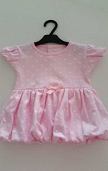 Šaty HX 745 pink ružová bodka 98-104