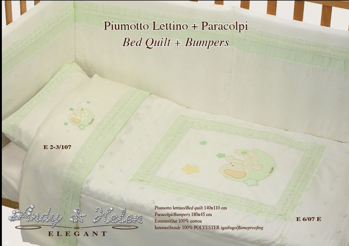 E6/07Eelegant 100x135 35x50 180x40 green zelená 4D post. súprava