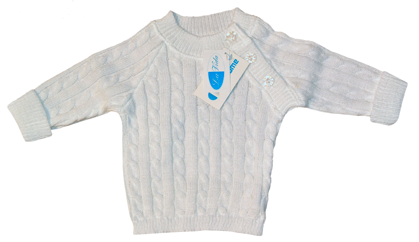 Svetrík JN 02K pletený white biela Baby 56