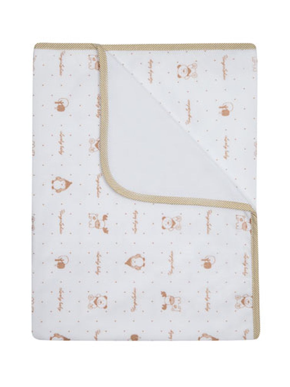 648 80x90 velur potlač - bavlna white biela deka