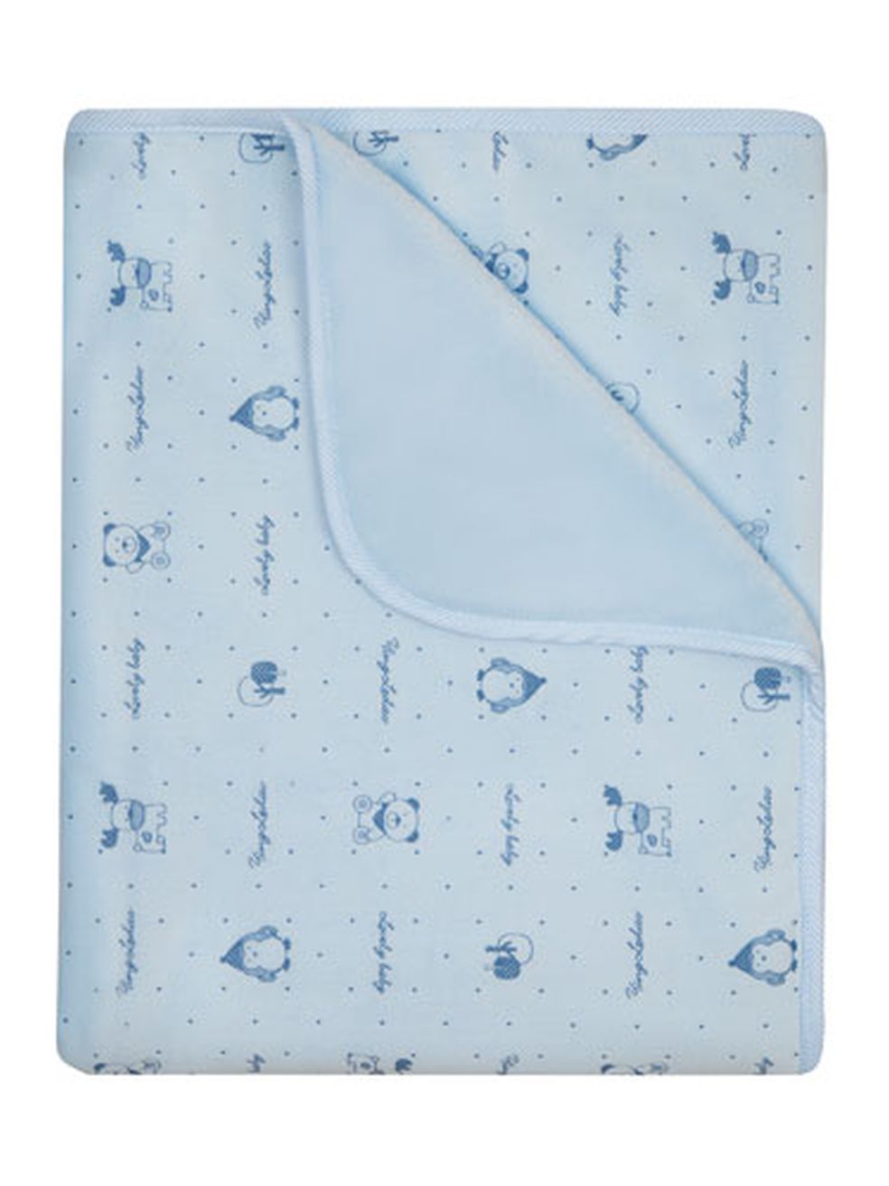 649 80x90 velur potlač - microplyš blue modrá deka