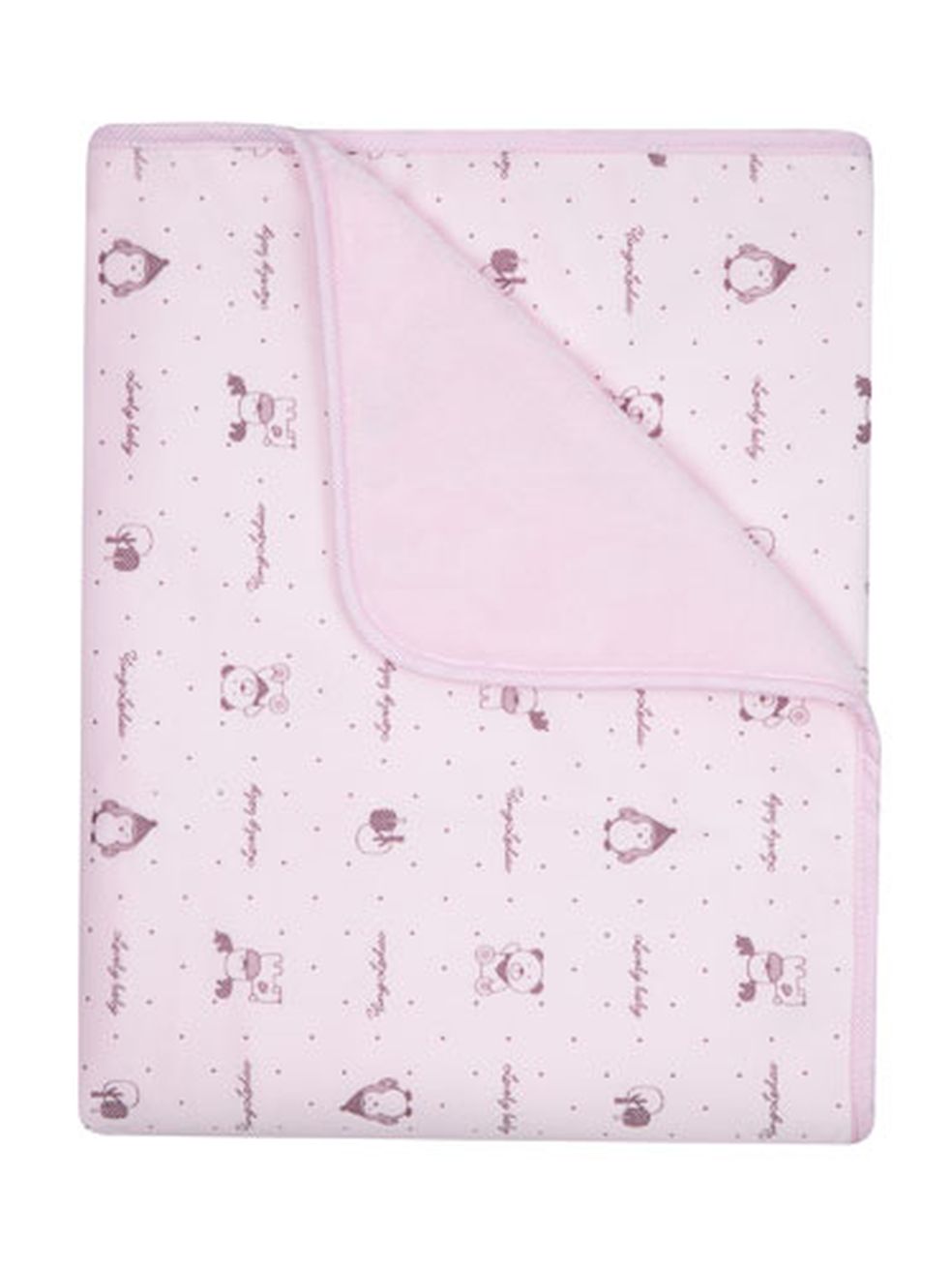 649 80x90 velur potlač - microplyš pink ružová deka