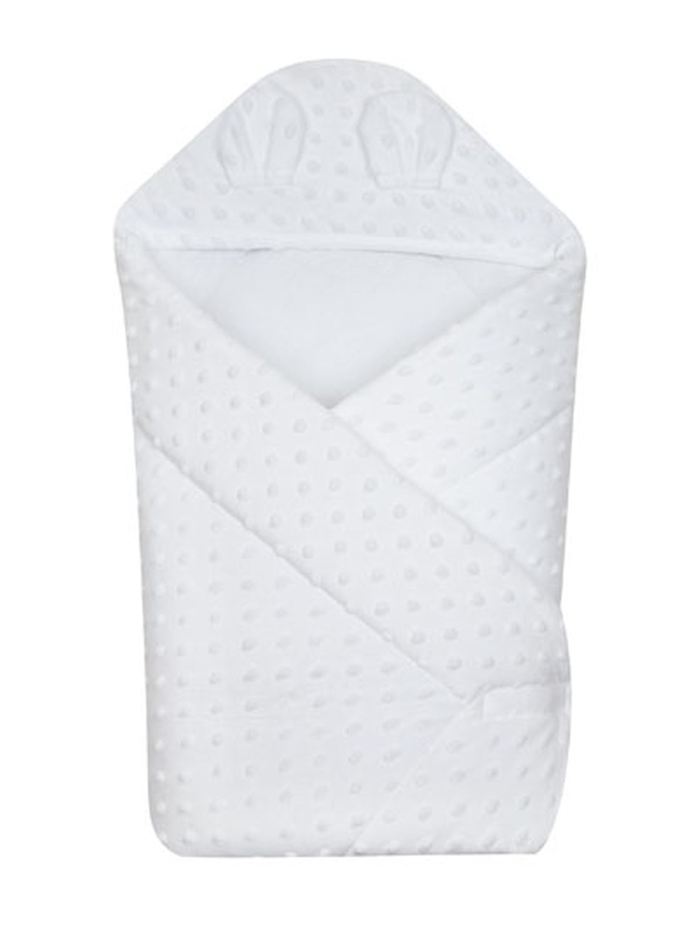 Zavinovačka kapucňa 75x80 631 topitos biela bíla s uškami