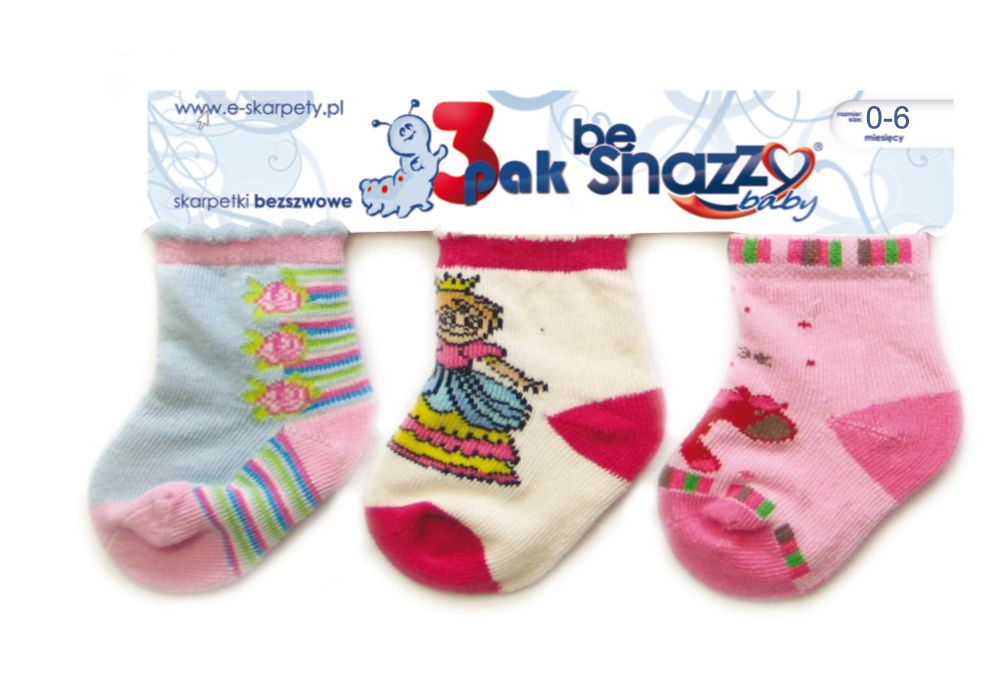 Ponožky bavlnené bezošvé farebné 3-PAK/A M 11-12 dievča