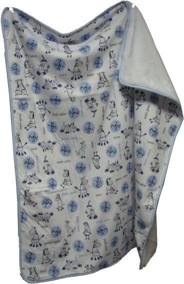 077 80x90 bavlna blue modrá zebra deka