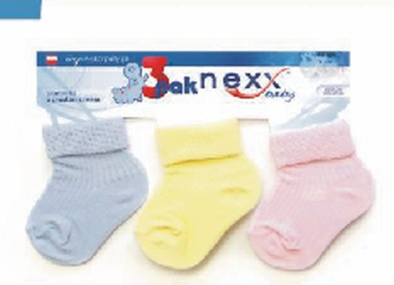 Ponožky bavlnené bezošvé 3-PAK/SKGW 6-12 mes mix