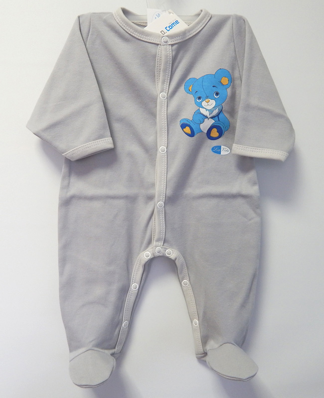 Dupačky dlhý rukáv bavlna hladká potlač grey šedá 74