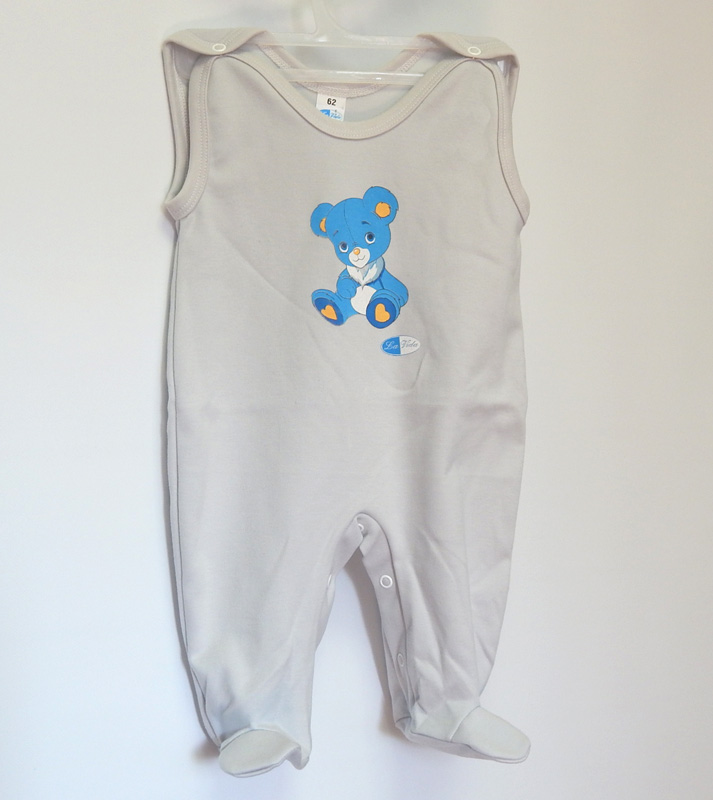 Dupačky bavlna sieťotlač grey šedá 62