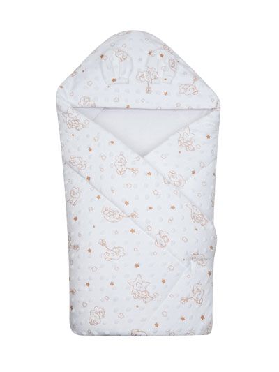 Zavinovačka kapucňa 75x80 641 top potlač white biela s uškami