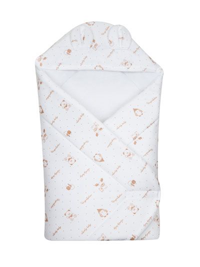 Zavinovačka kapucňa 75x80 644 top pot velúr white biela s uškami