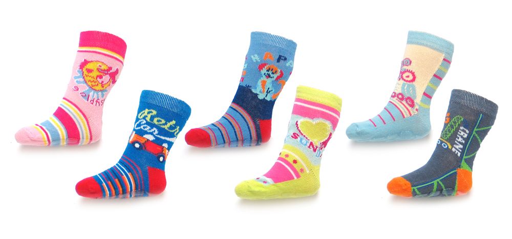 Ponožky bavlnené silikónonvá stopa SK-12 S 9-10 cm dievča