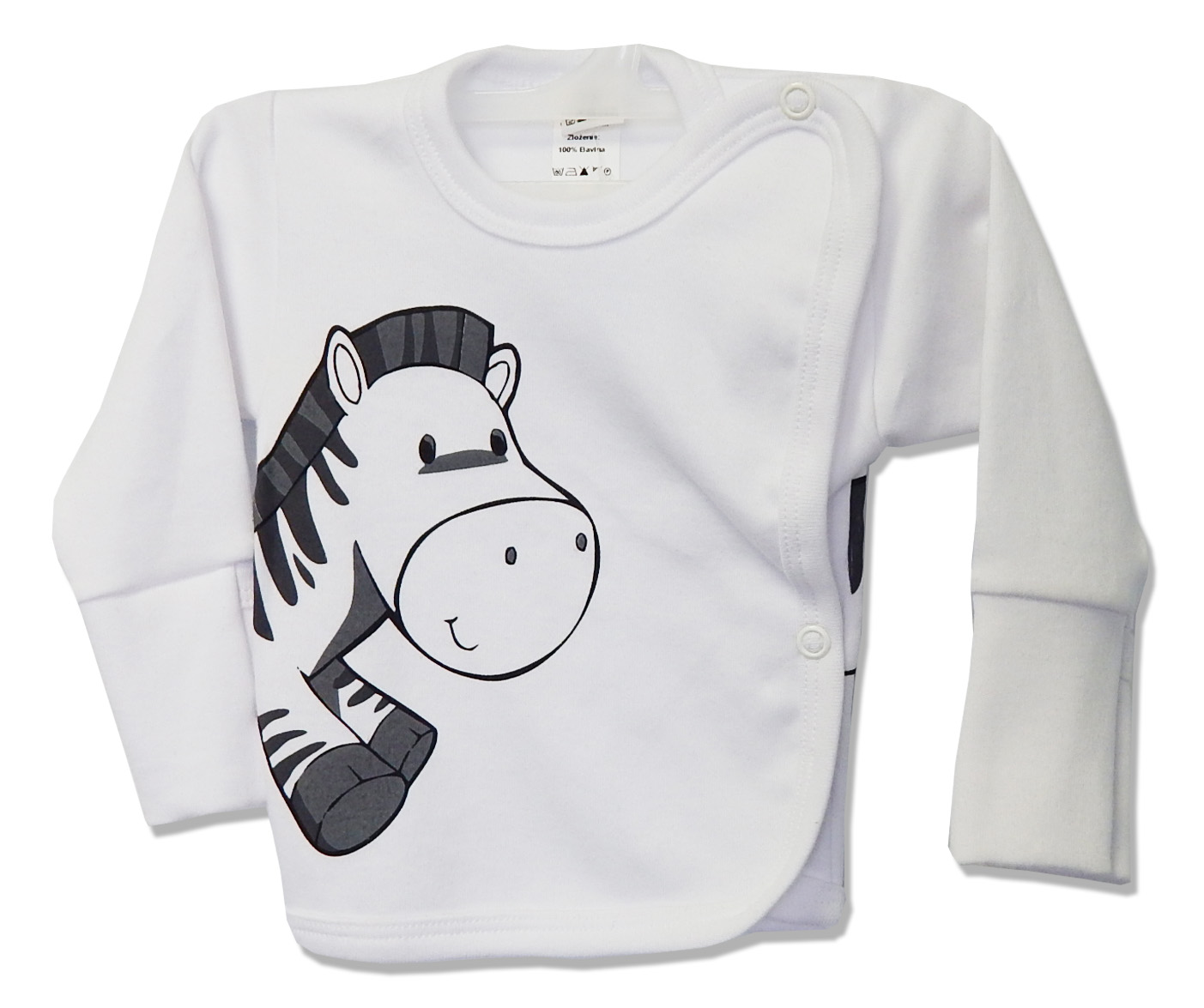 Košielka rukavičky HX potlač white biela zebra 68