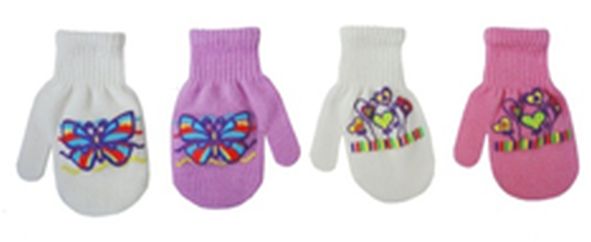 Rukavičky palčiaky R-124 DB mix farieb 13,14 cm