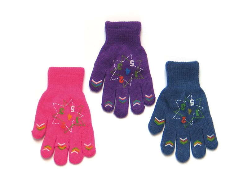 Rukavičky 5 prstové R-015 DB mix farieb 13,15 cm