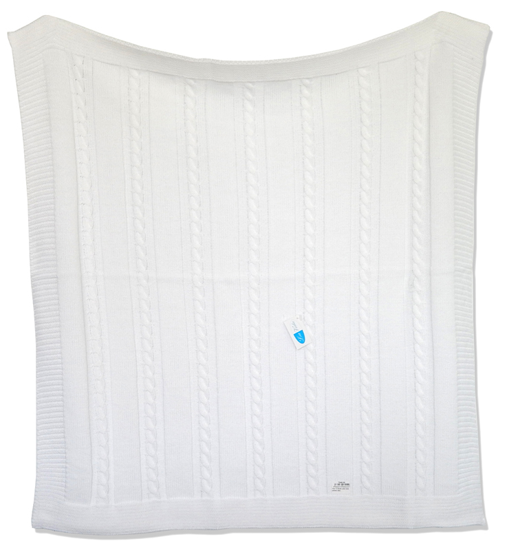 Pled 10 80x90 white biela pletená deka