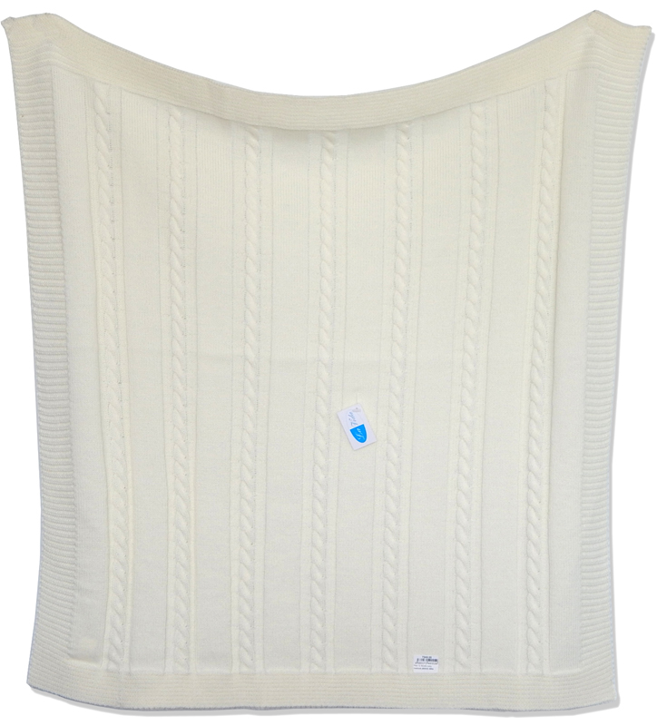 Pled 10 80x90 ivory maslová pletená deka