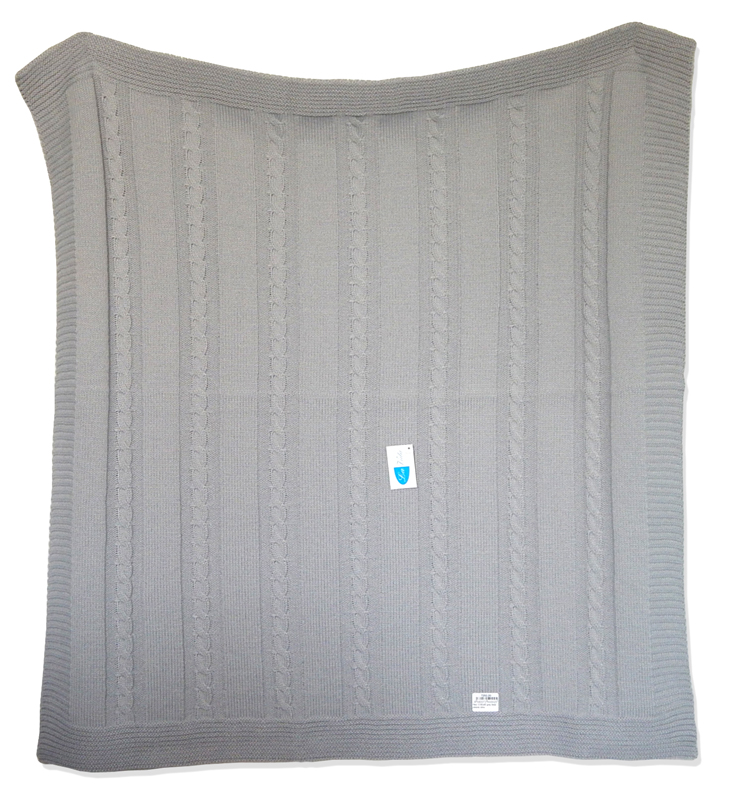 Pled 10 80x90 grey šedá pletená deka