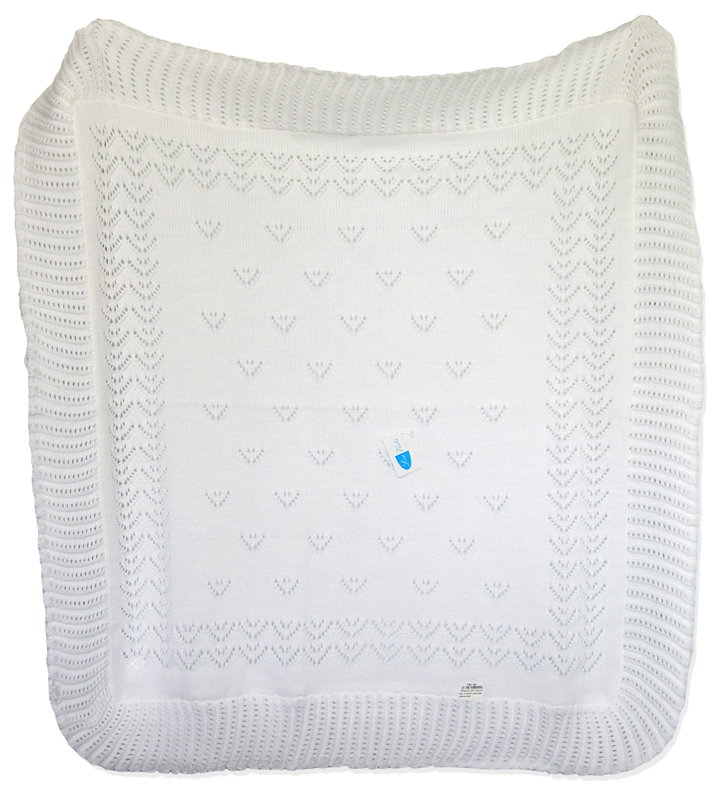 Pled 18 80x90 white biela pletená deka