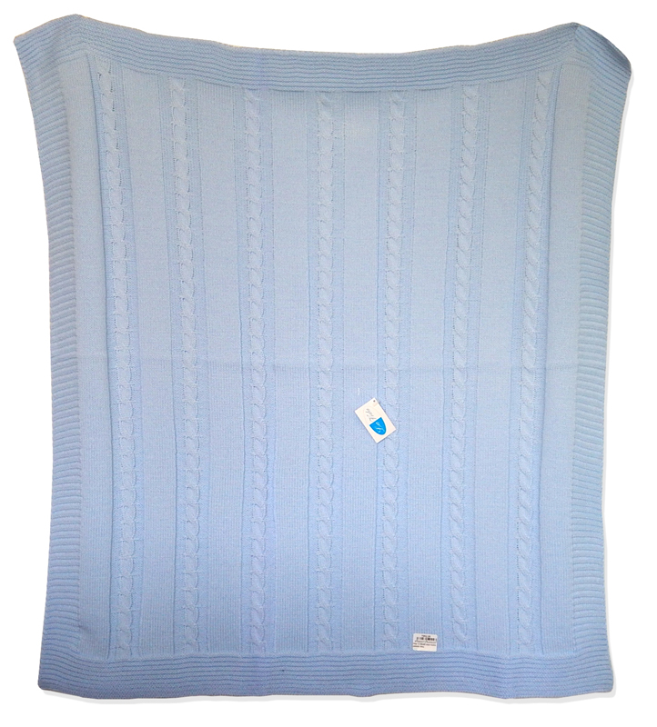 Pled 10 80x90 blue modrá pletená deka