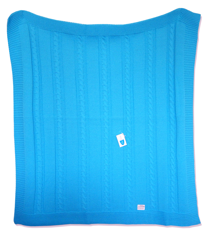 Pled 10 80x90 turquose tyrkysová pletená deka