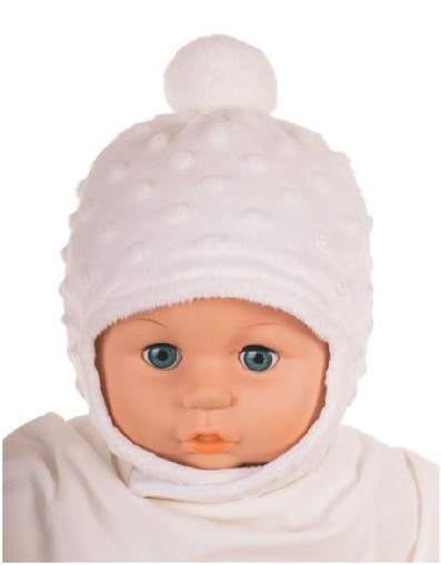 Čiapka Z-Cz084 viazanie Pysia white biela 40 42 44 46 48