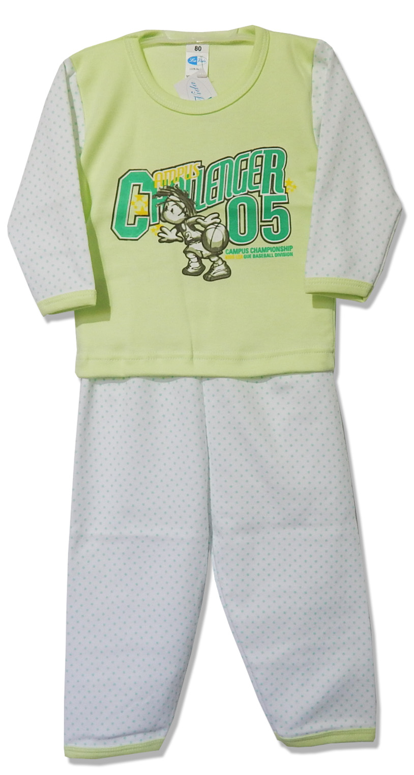 Pyžamo dlhý rukáv HX sieťotlač green zelená 104