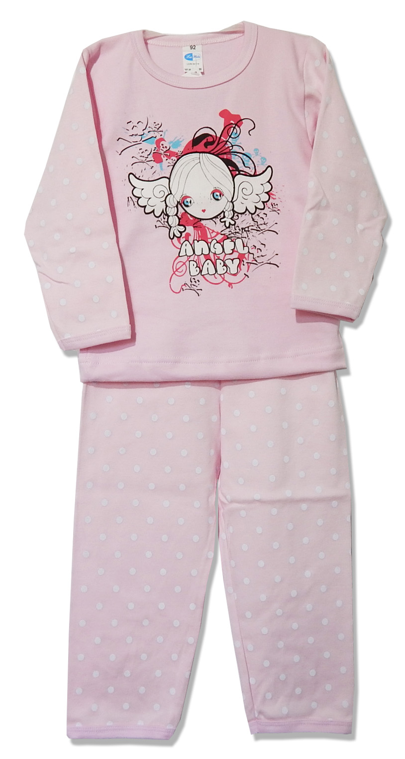 Pyžamo dlhý rukáv HX sieťotlač pink ružová 110