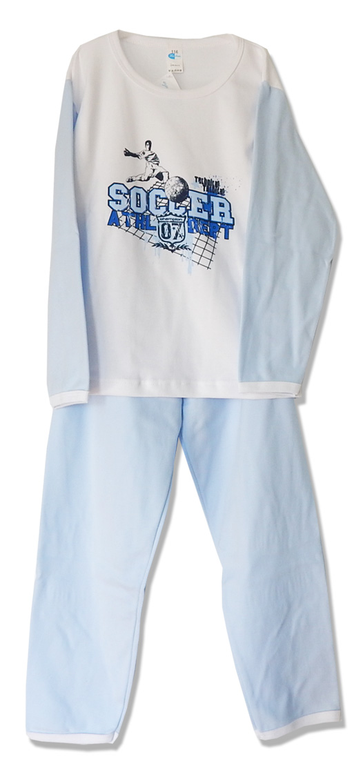 Pyžamo dlhý rukáv HX sieťotlač white biela 110