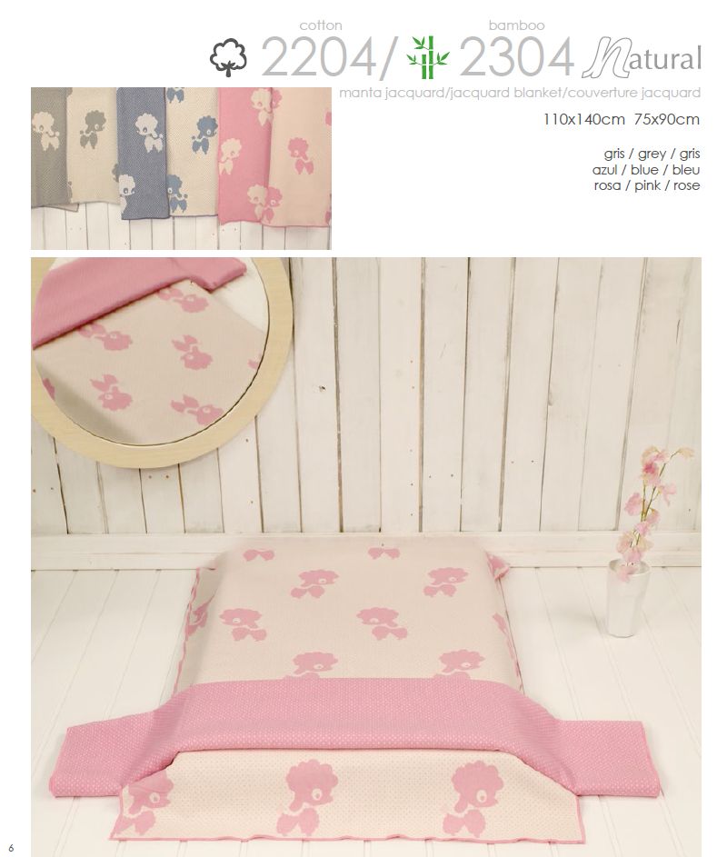 2304 75x90 grey šedá  bambusová deka