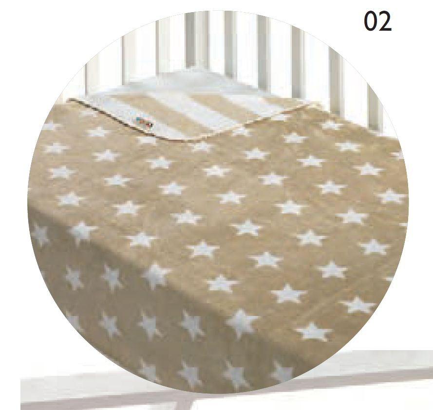B55 stars 80x110 02 beige béžová deka
